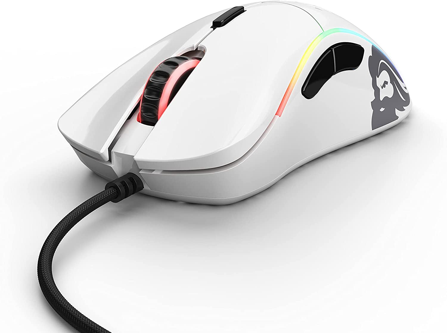 Gaming Model D Wired Gaming Mouse - 68G Superlight Honeycomb Design, RGB, Ergonomic, Pixart 3360 Sensor, Omron Switches, PTFE Feet, 6 Buttons - Glossy White